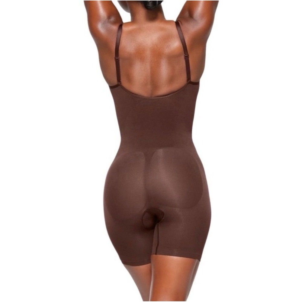 SKIMS NEW 2X Ultimate Mid Thigh Bodysuit Cocoa Brown Underwire Shapewear BD-ONS